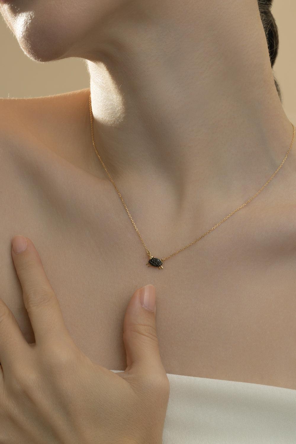 Black Diamond The Black Sheep Necklace-YELLOW GOLD-17-JEWELRYFINE JEWELNECKLACE O-MONICA RICH KOSANN