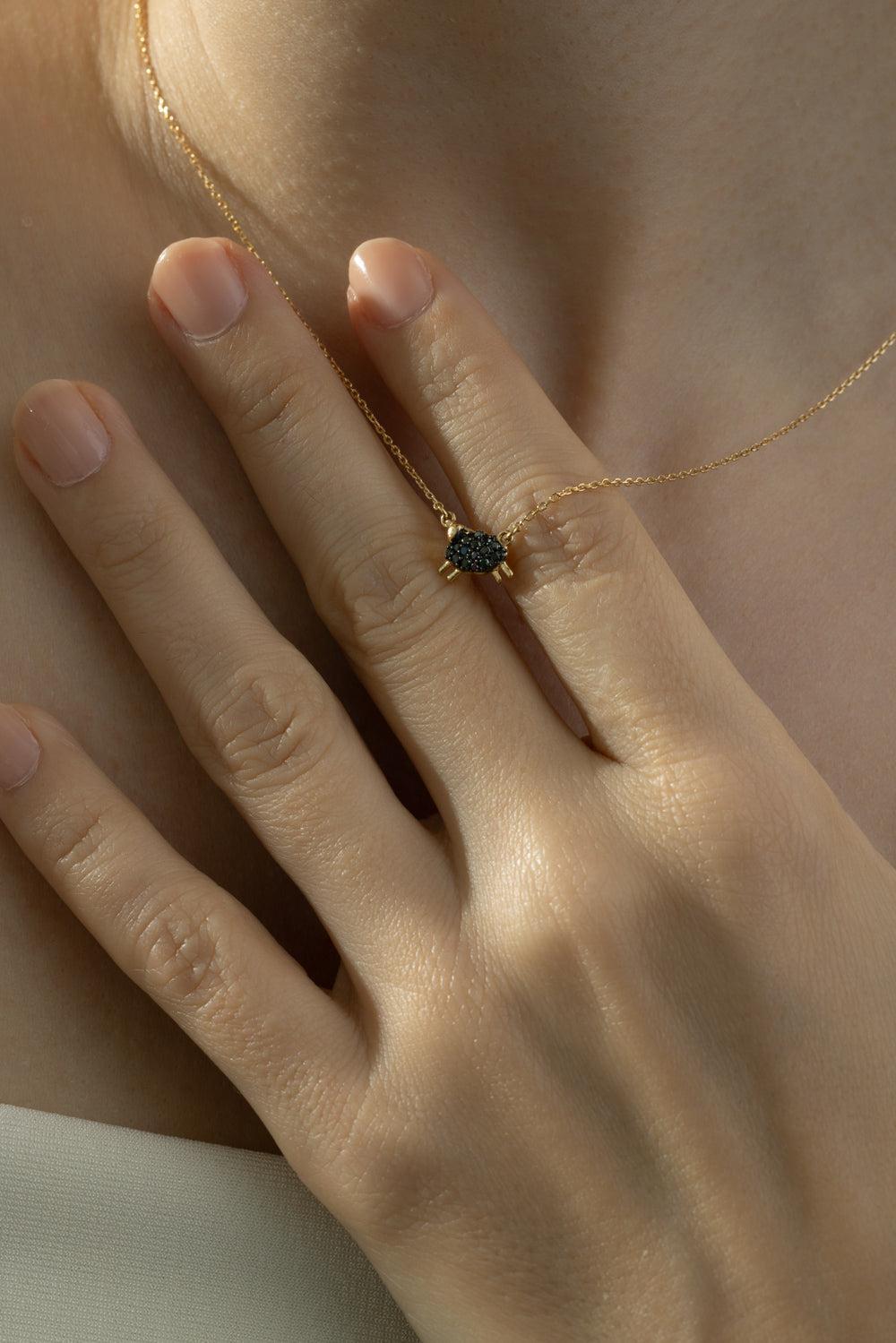 Black Diamond The Black Sheep Necklace-YELLOW GOLD-17-JEWELRYFINE JEWELNECKLACE O-MONICA RICH KOSANN