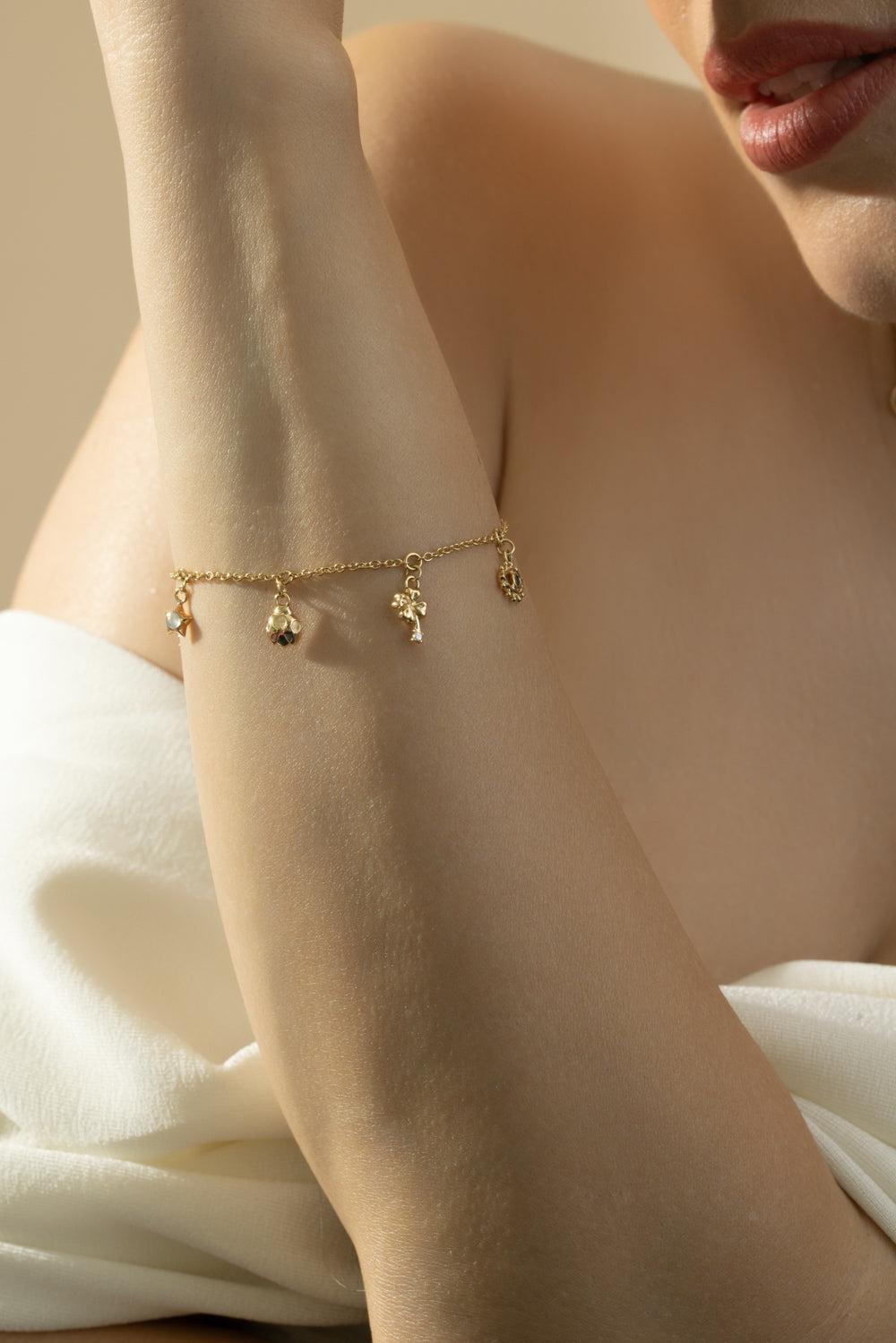 Diamond Sapphire My Lucky Charm Bracelet-YELLOW GOLD-JEWELRYFINE JEWELBRACELET O-MONICA RICH KOSANN