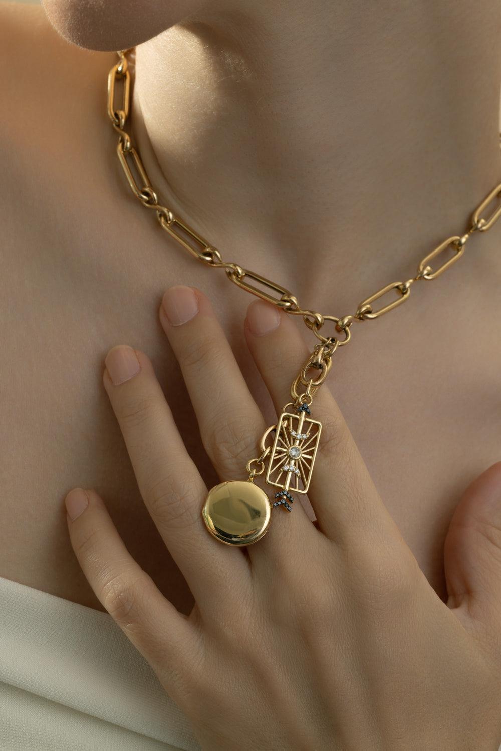 Slim Quinn Large Locket Charm-YELLOW GOLD-JEWELRYFINE JEWELPENDANT-MONICA RICH KOSANN