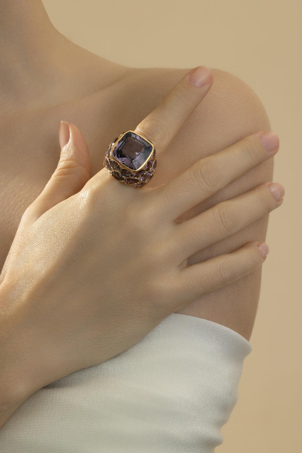 Spinel Diamond Spot Ring-ROSE GOLD-6-JEWELRYFINE JEWELRING-CICADA