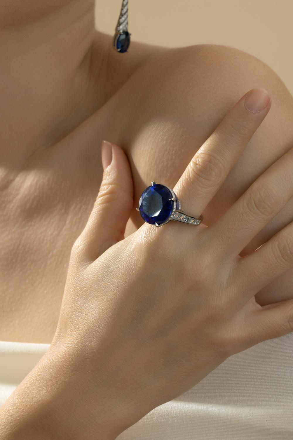 Tanzanite Diamond Ring-PLATINUM-6.5-JEWELRYFINE JEWELRING-CICADA