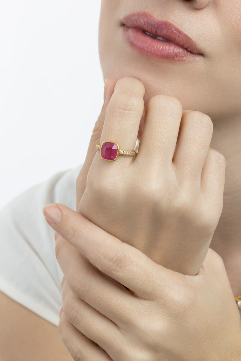 Mahenge Spinel Bezel Ring-YELLOW GOLD-6.5-JEWELRYFINE JEWELRING-CAMILLE BEINHORN