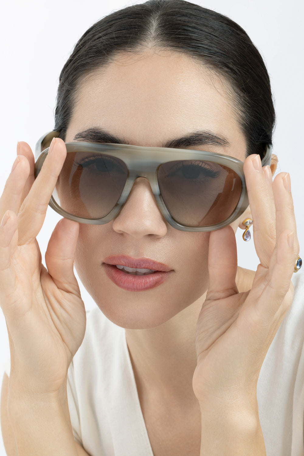  Oversized Aviator Sunglasses-CREAM-ACCESSORIESUNGLASSES-PRADA 