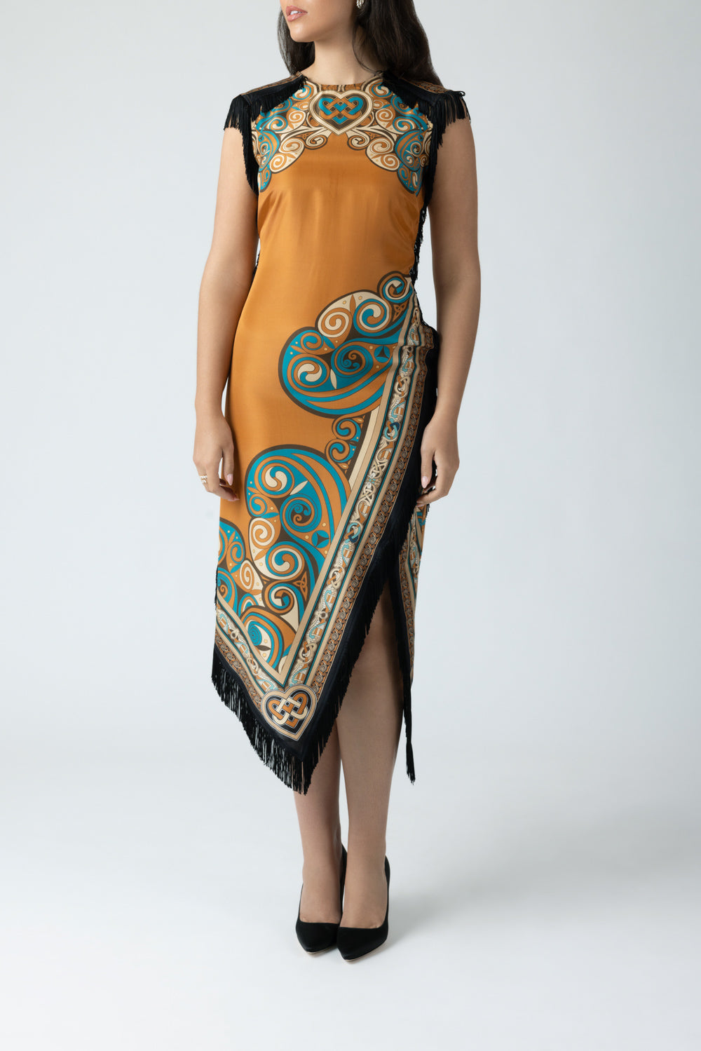  Scarf Dress - Kells Placee-NOVELTY-38-CLOTHINGDRESSCOCKTAIL-LA DOUBLEJ 