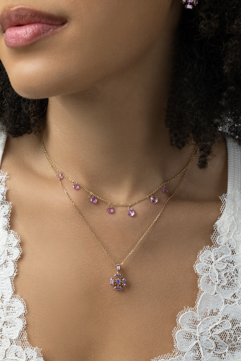 Pink Sapphire Unfolding Pendant
