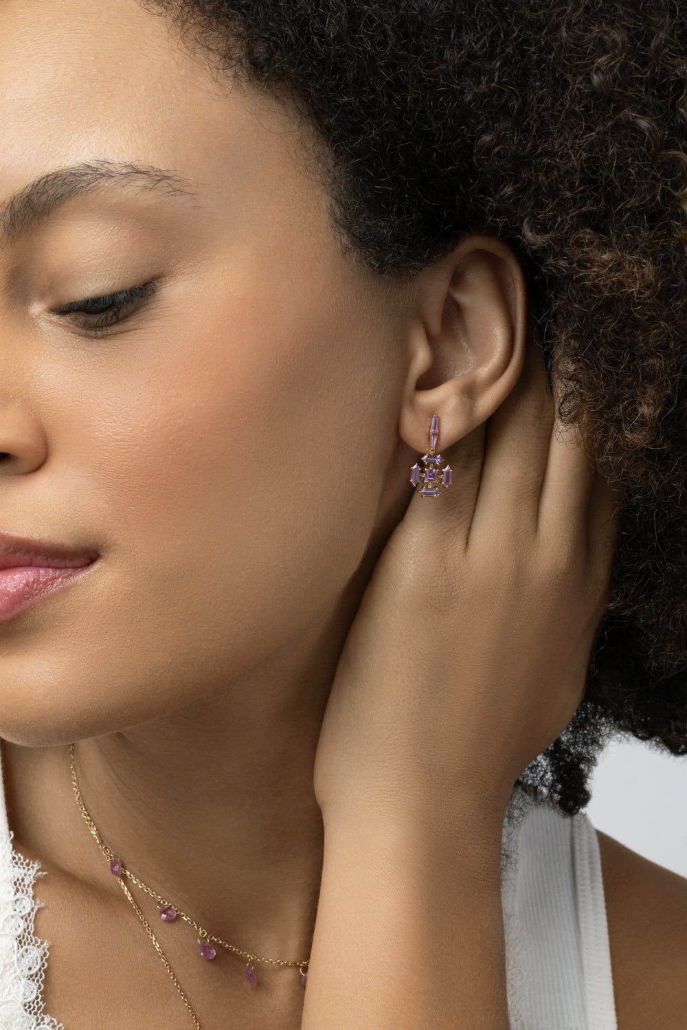 Pink Sapphire Unfolding Earrings