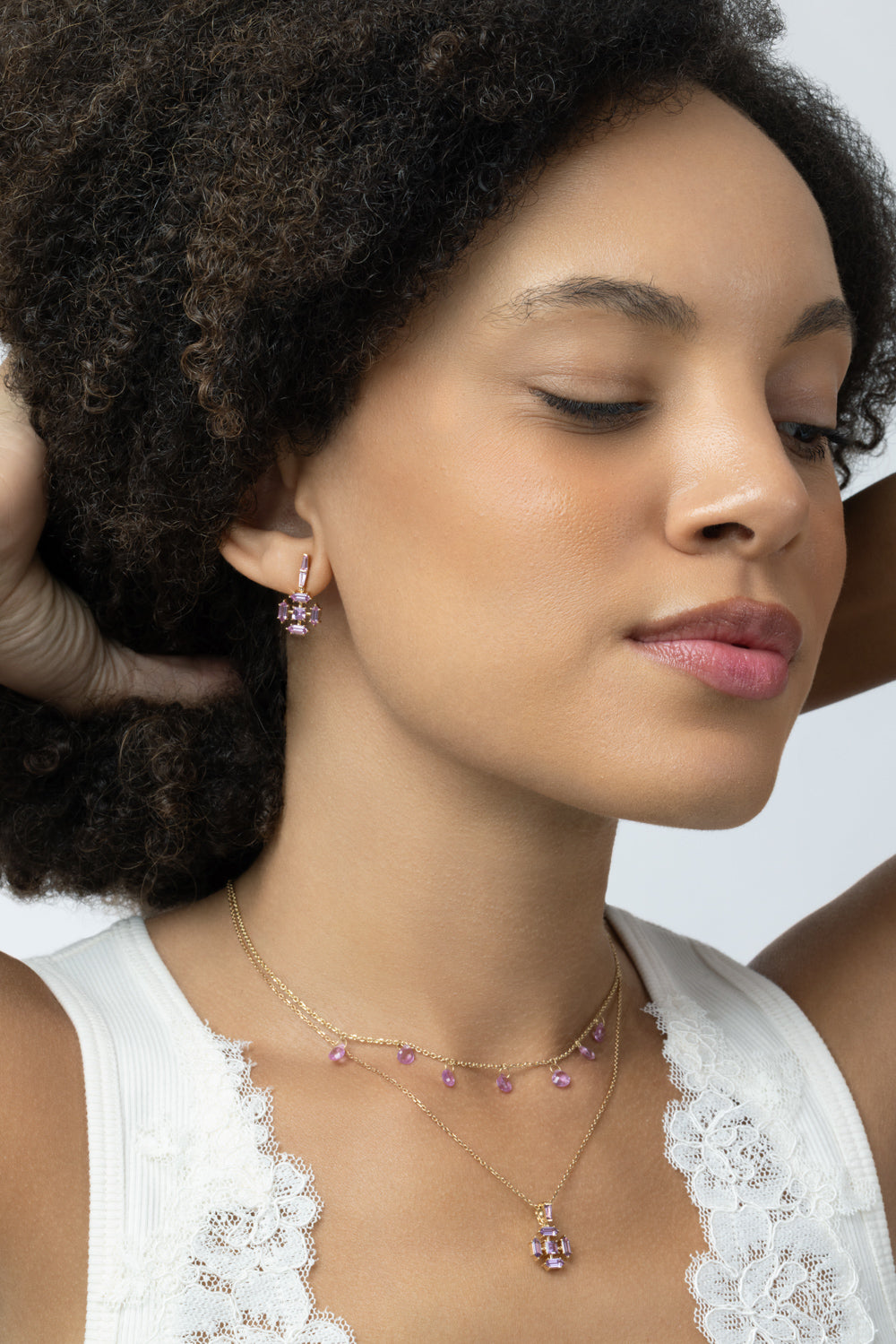Pink Sapphire Unfolding Earrings