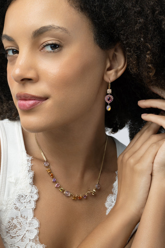 Tourmaline Sunstone Earth Seen Through a Sunset Earrings