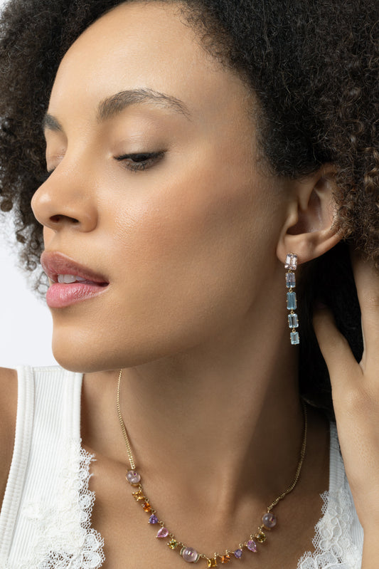 Morganite Cotton Candy Drop Earrings