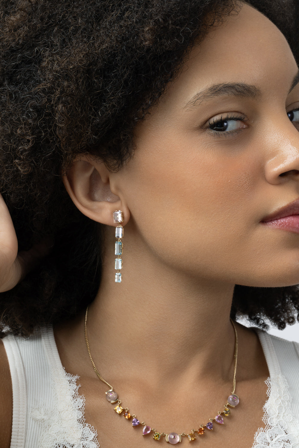 Morganite Cotton Candy Drop Earrings