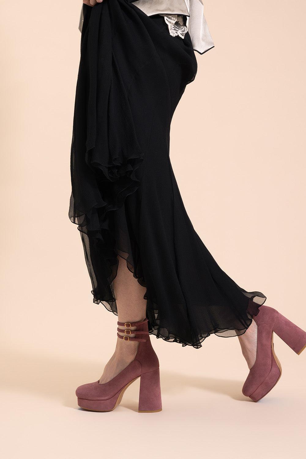 Loti Suede Platform Heel-FDDROSE-37-SHOEPUMP-CHLOÉ