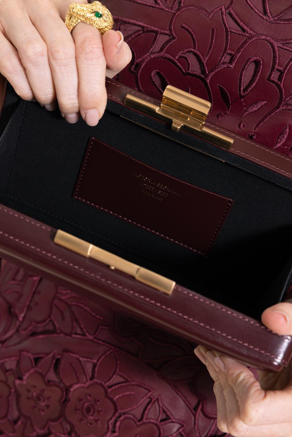 Box Clutch-BURGUNDY-HANDBAGCLUTCHES-VICTORIA BECKHAM