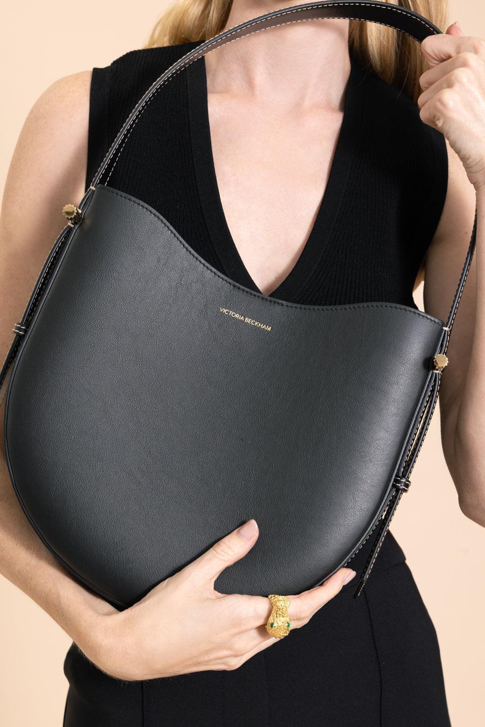 Medium Dia Hobo Bag-BLACK-HANDBAGSHOULDER-VICTORIA BECKHAM