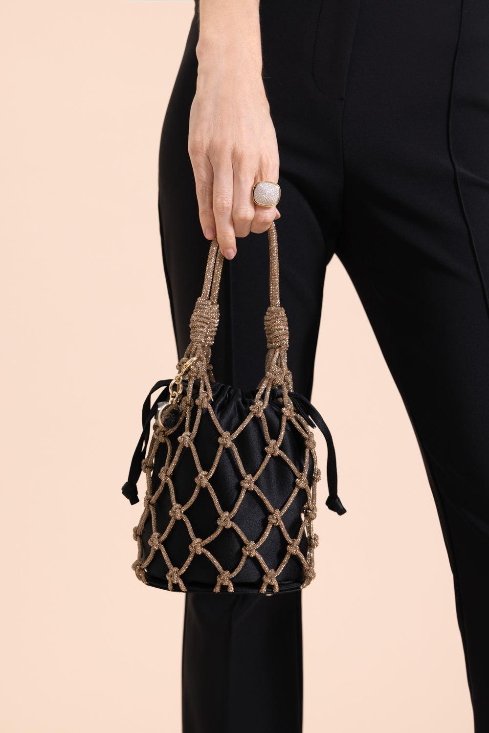 Crystal Net Pouch - Black-CHGLDBLK-O/S-HANDBAGCLUTCHES-JUDITH LEIBER