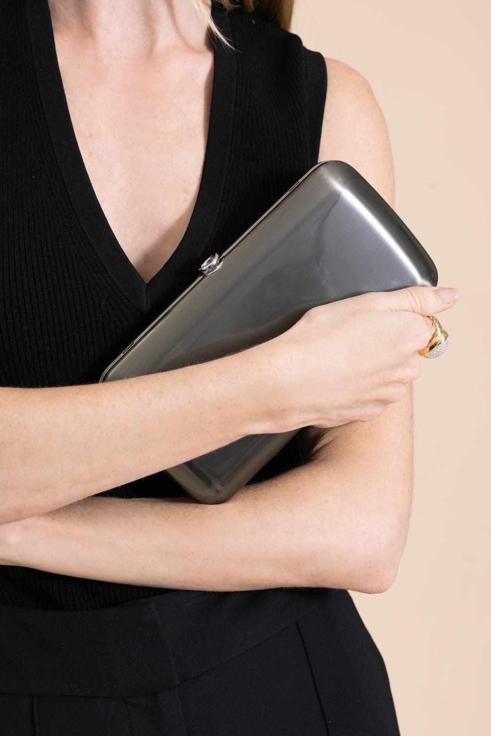 Finley Clutch - Black Chrome-BKCHROME-HANDBAGCLUTCHES-JEFFREY LEVINSON