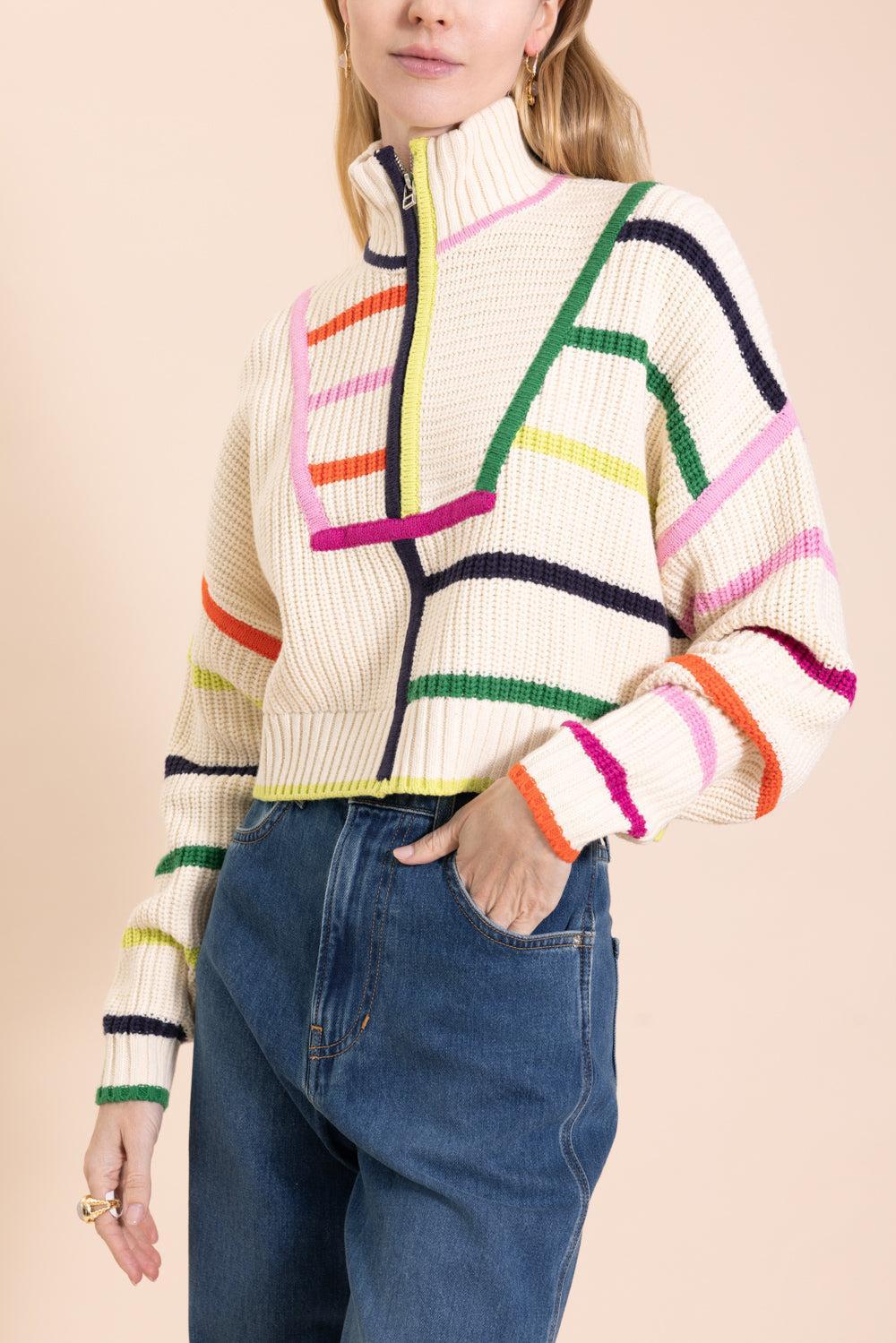 Cropped Hampton Sweater-CREAM MULTI-XS-CLOTHINGTOPSWEATER-STAUD