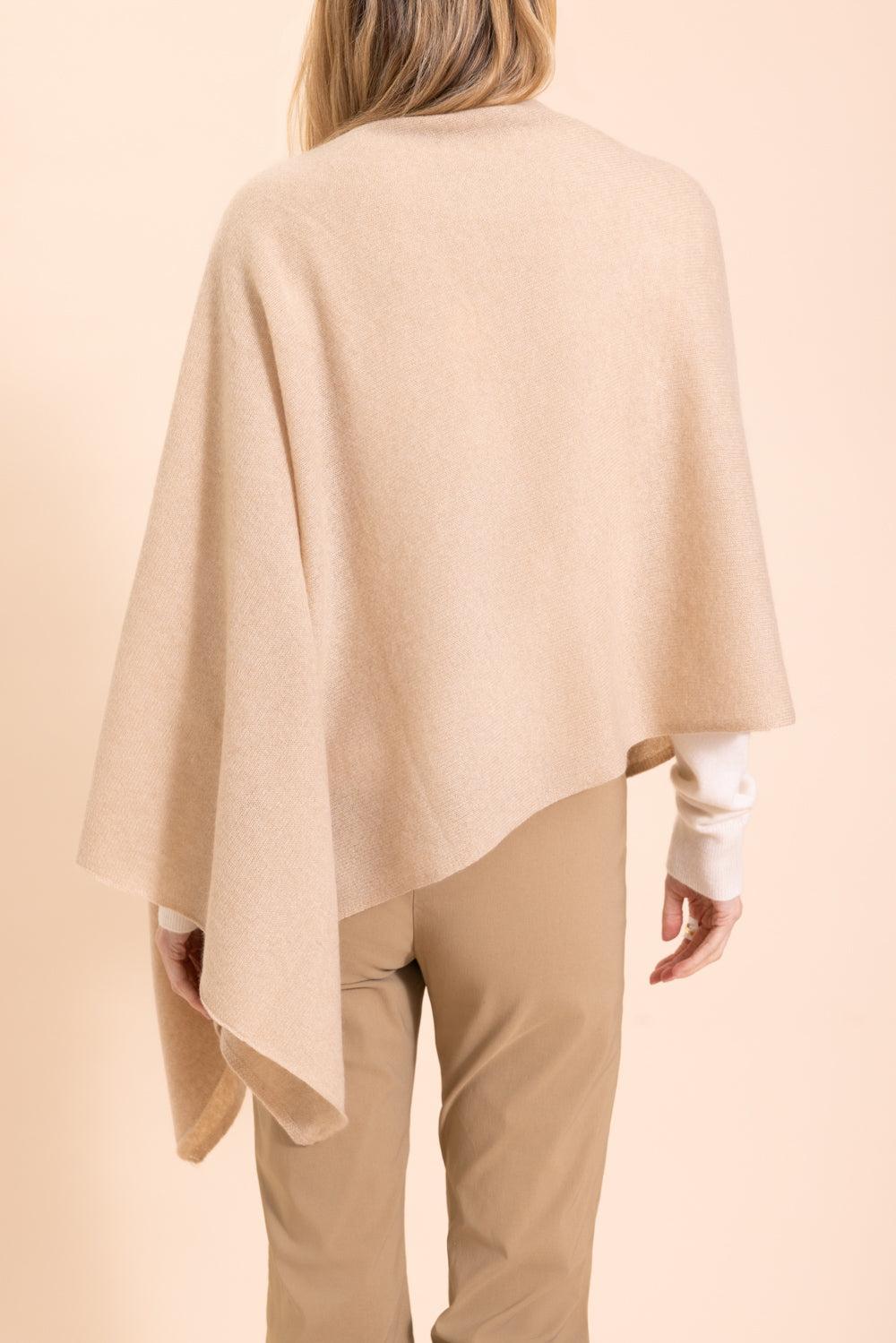 Ruana Cashmere Poncho Cape - Brown Sugar-BROWN SUGAR-O/S-CLOTHINGTOPPONCHO-MINNIE ROSE