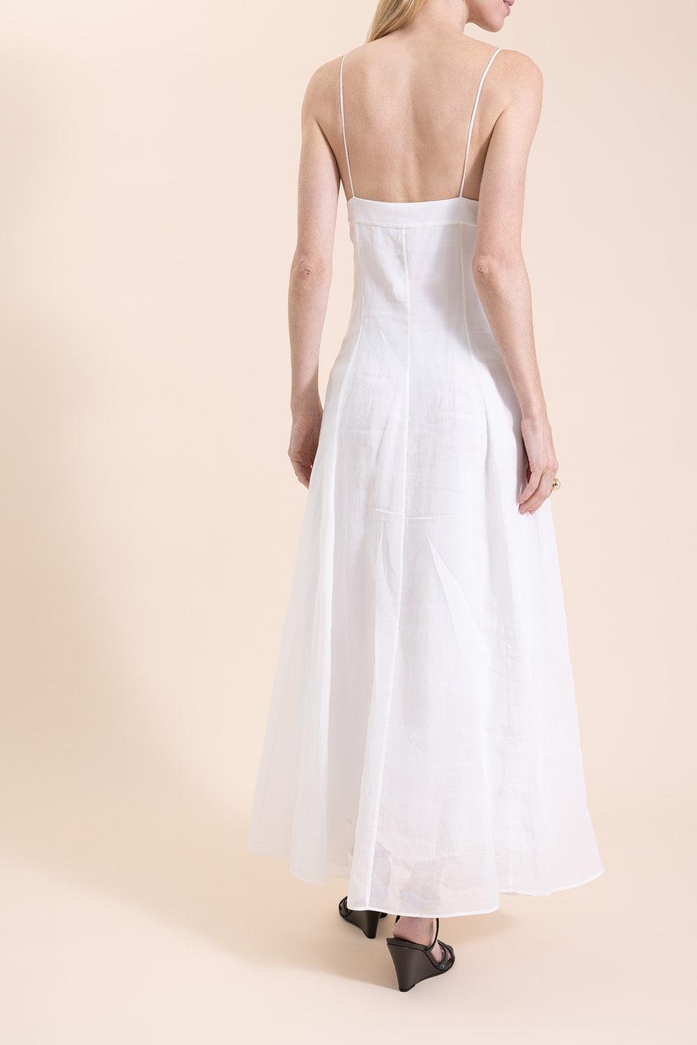 Cotton Gauze Dress-WHITE-XS-CLOTHINGDRESSCASUAL-BRUNELLO CUCINELLI