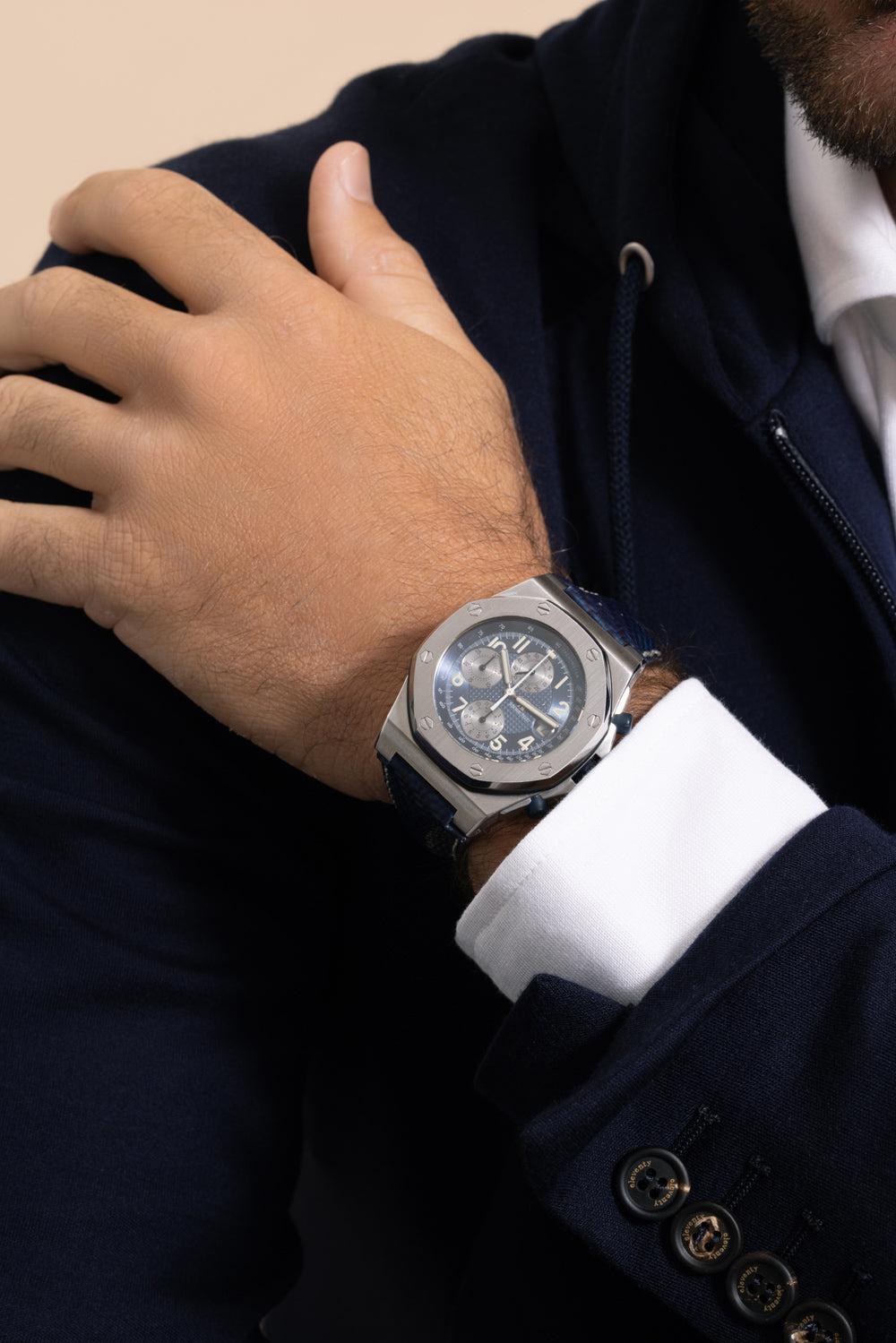 A.P Royal Oak Offshore Chronog-SILEVR-42MM-JEWELRYFINE JEWELWATCH-AUDEMARS PIGUET