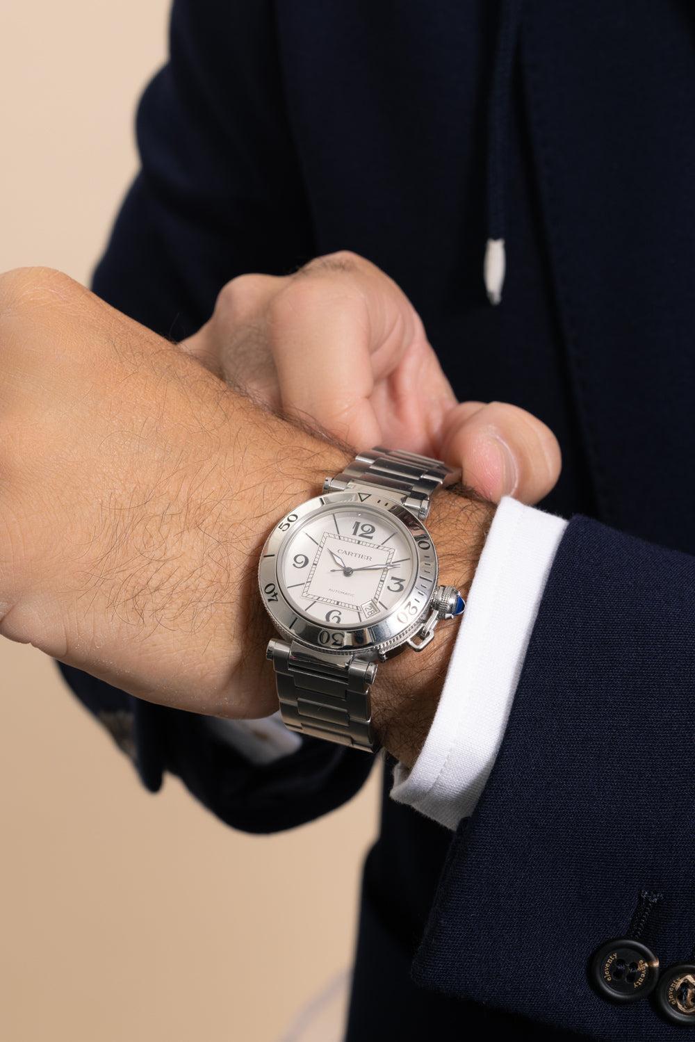 Cartier Pasha Seatimer Watch-SILVER-40MM-JEWELRYFINE JEWELWATCH-CARTIER