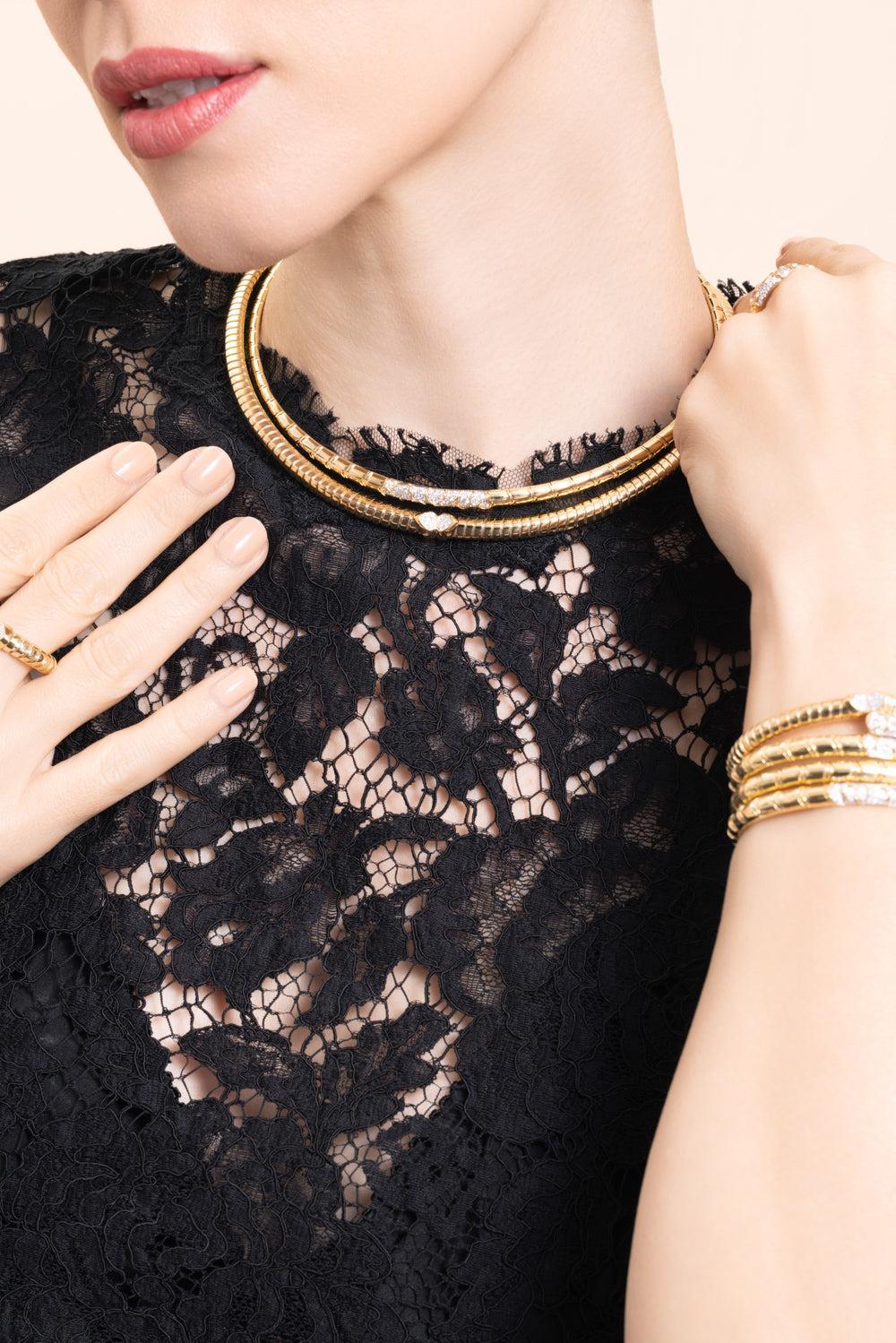 Diamond Ondine Collar Necklace-YELLOW GOLD-SMALL-JEWELRYFINE JEWELNECKLACE O-MARINA B