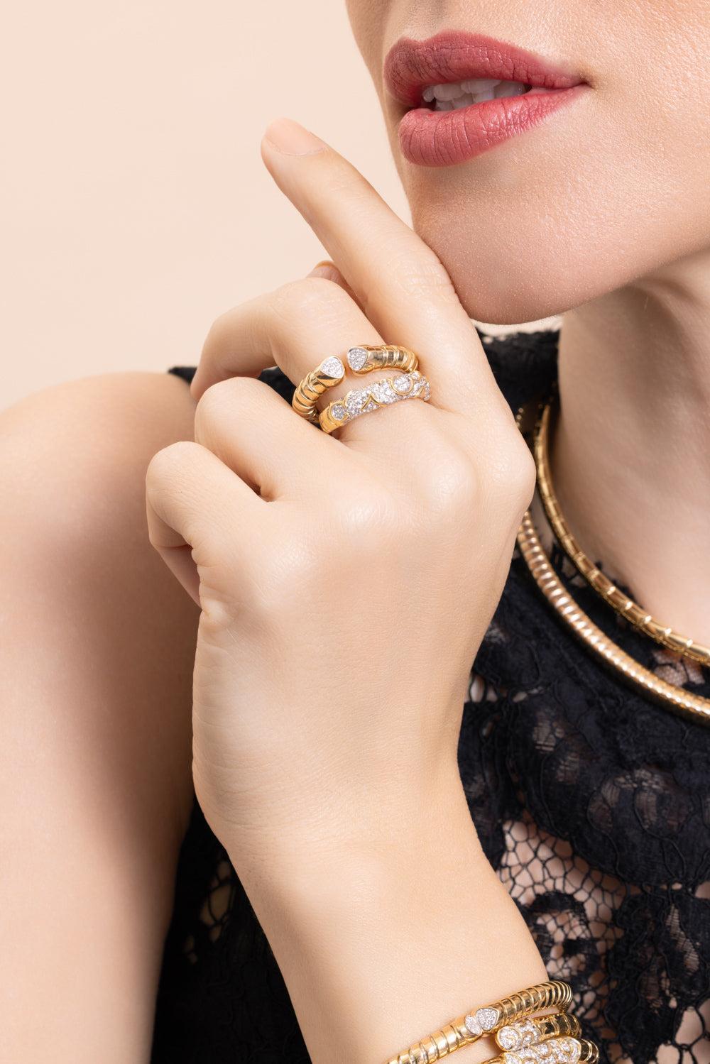 Diamond Trisolina Ring-YELLOW GOLD-7-JEWELRYFINE JEWELRING-MARINA B