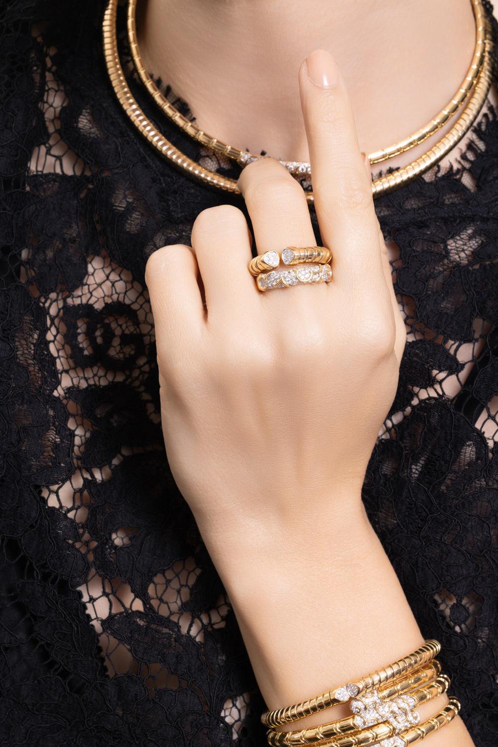 Diamond Trisolina Ring-YELLOW GOLD-7-JEWELRYFINE JEWELRING-MARINA B