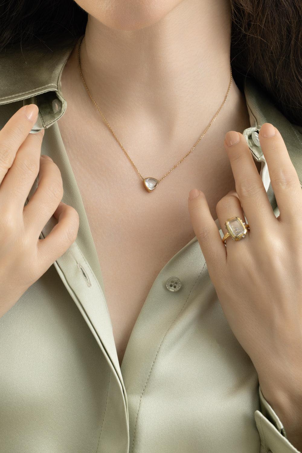 Naipe Heart-ish Necklace-YELLOW GOLD-JEWELRYFINE JEWELNECKLACE O-MORITZ GLIK