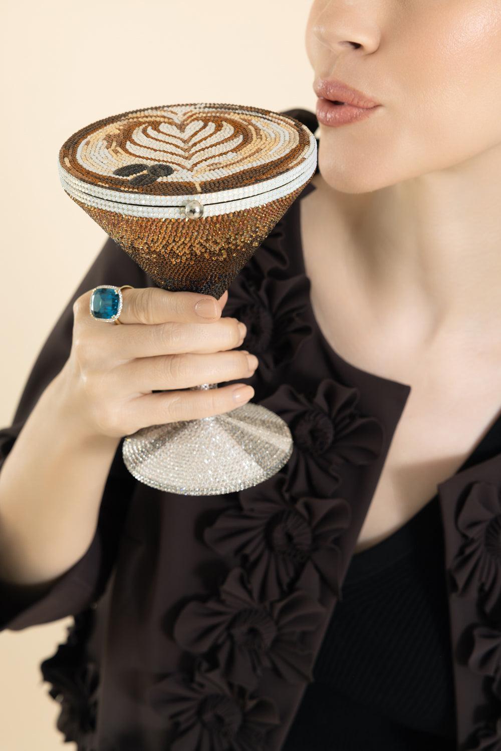 Martini Espresso Clutch-SLVRBRWN-HANDBAGCLUTCHES-JUDITH LEIBER