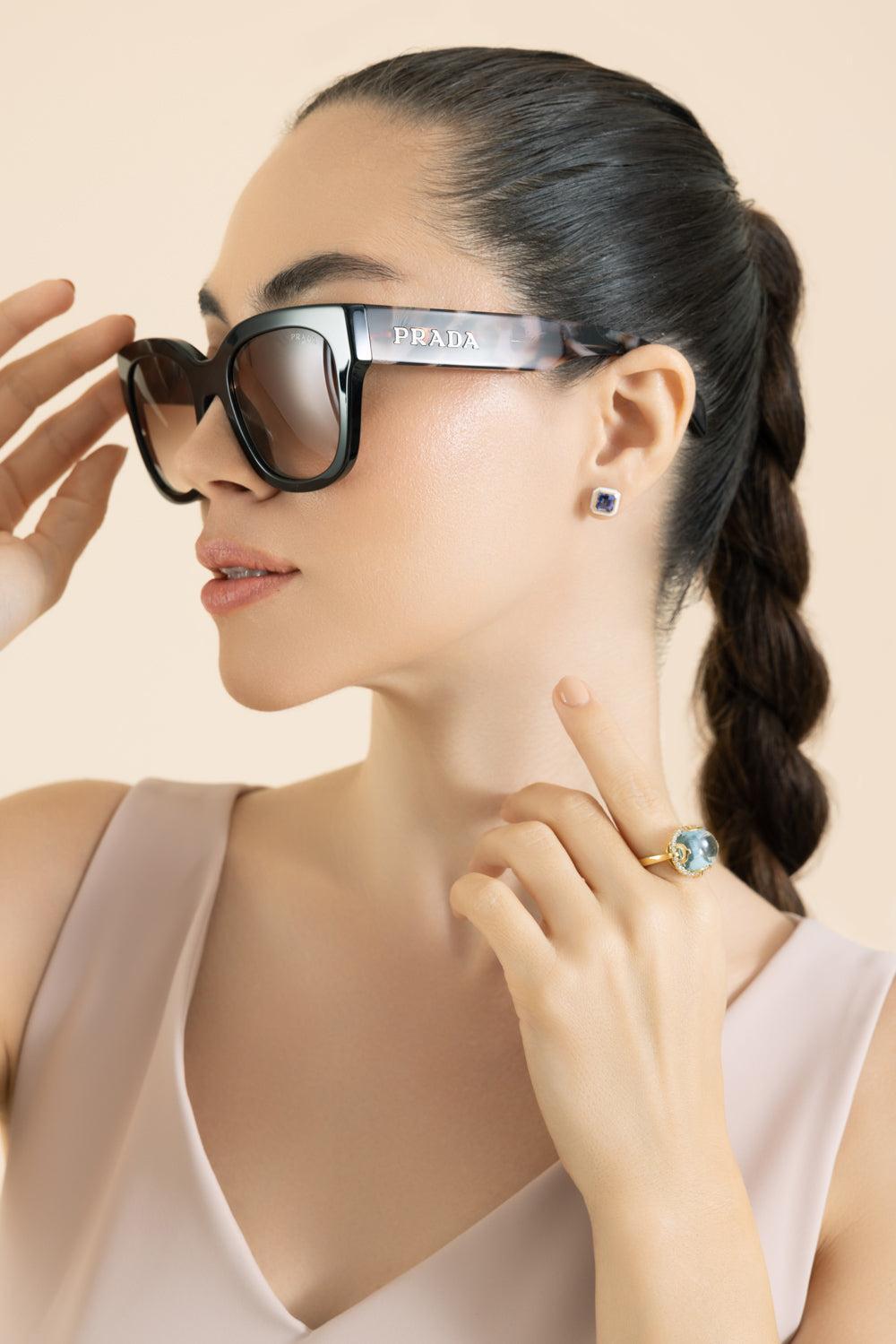 Round Sunglasses-BLACK-ACCESSORIESUNGLASSES-PRADA