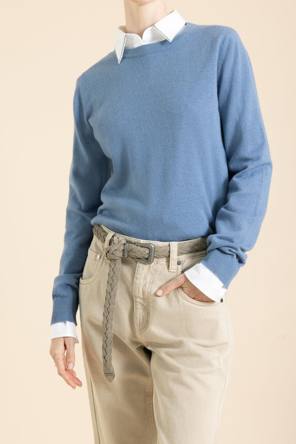 Long Sleeve Sweater - Celeste-CELESTE-XS-CLOTHINGTOPSWEATER-BRUNELLO CUCINELLI