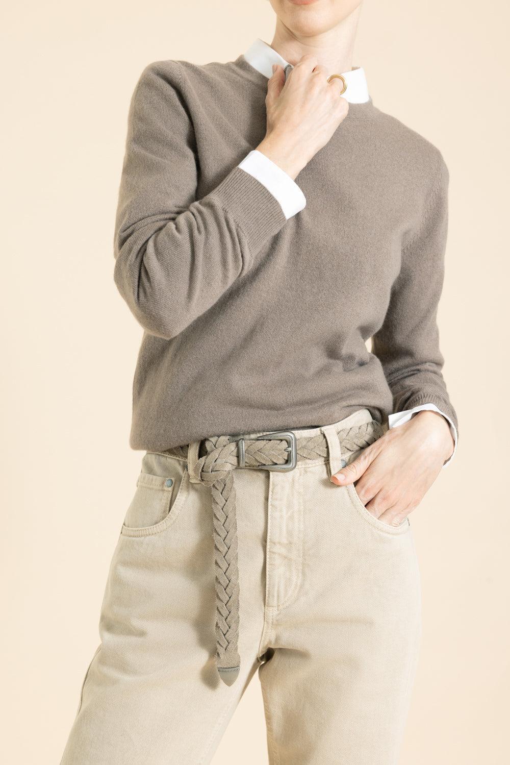 Long Sleeve Sweater - Brown-BROWN-XS-CLOTHINGTOPSWEATER-BRUNELLO CUCINELLI