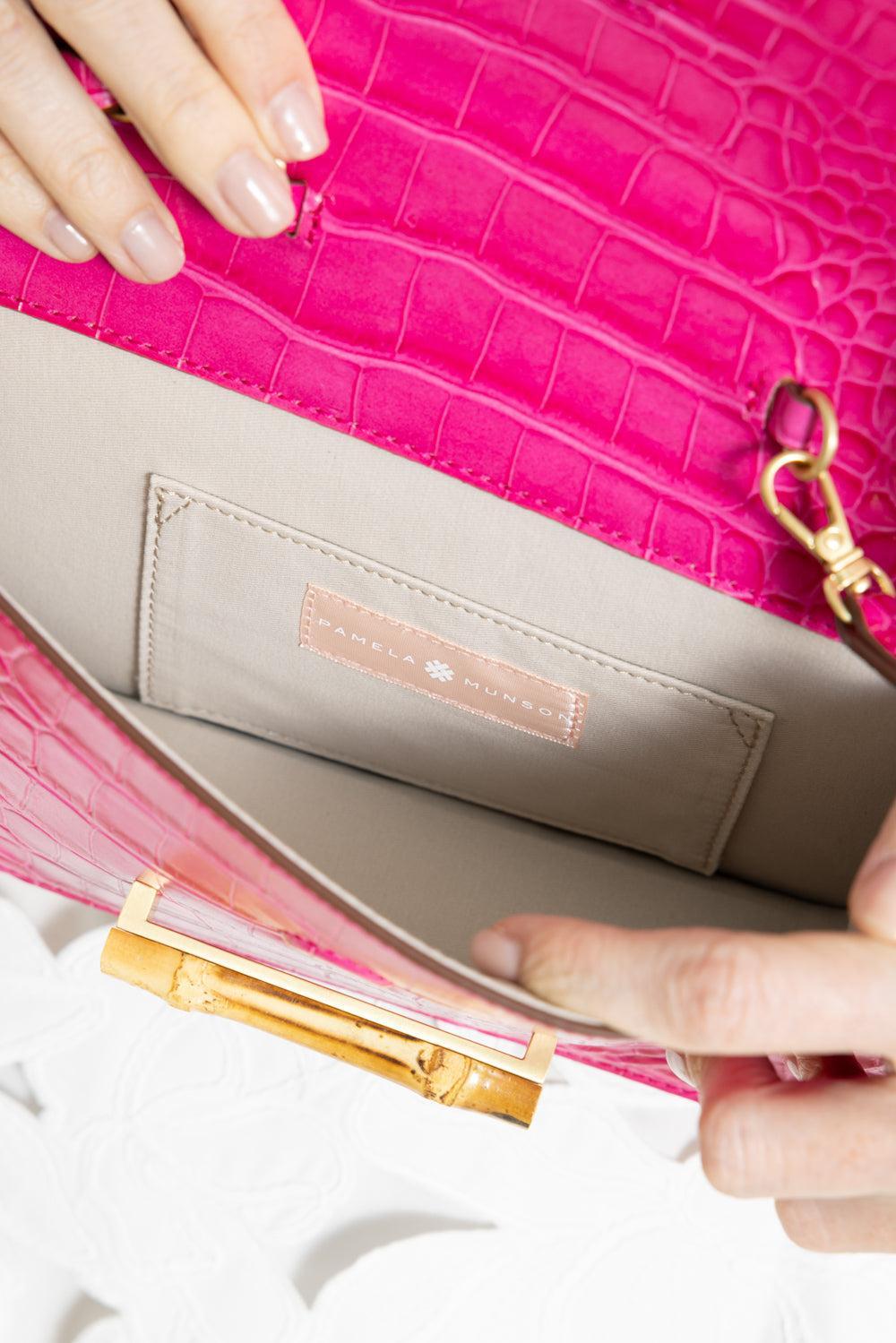The Jackie Clutch - Hibiscus Pink-PINK-HANDBAGCLUTCHES-PAMELA MUNSON