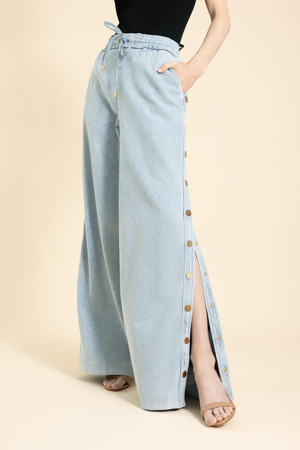 Rebellion Denim Snap Pant-CASTAWAY-0-CLOTHINGPANTDENIM-ZIMMERMANN