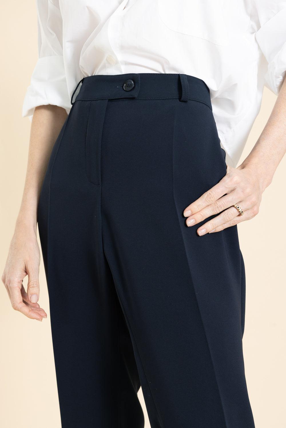 Tab Front Travel Slim Ankle Pant-NAVY-40-CLOTHINGPANTCASUAL-MAISON COMMON