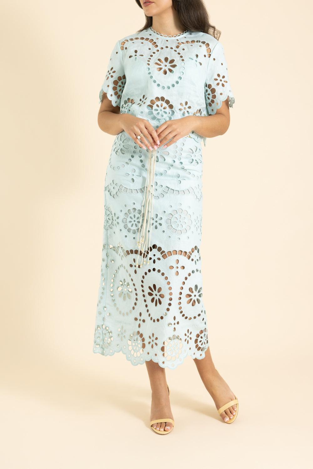 Awaken Embroidered Bodice-GREEN-0-CLOTHINGTOPBLOUSE-ZIMMERMANN