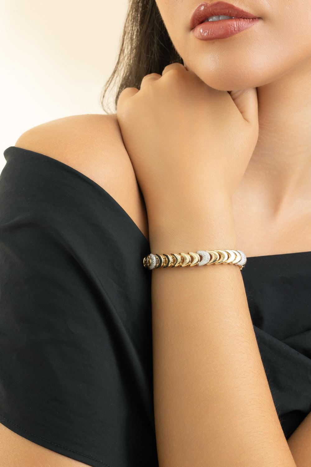 Diamond Zaha Bracelet-YELLOW GOLD-JEWELRYFINE JEWELBRACELET O-ZAHN-Z