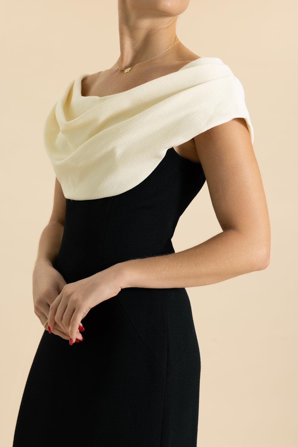 Crowl Neck Gown-BLACK-6-CLOTHINGDRESSGOWN-LELA ROSE