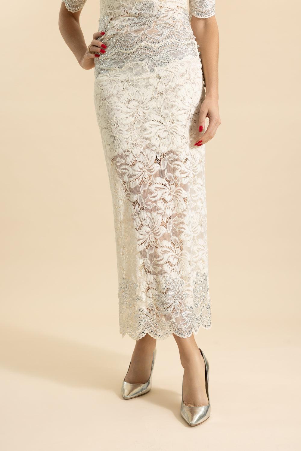 Button Midi Skirt-IVORY-34-CLOTHINGSKIRTMAXI-RABANNE