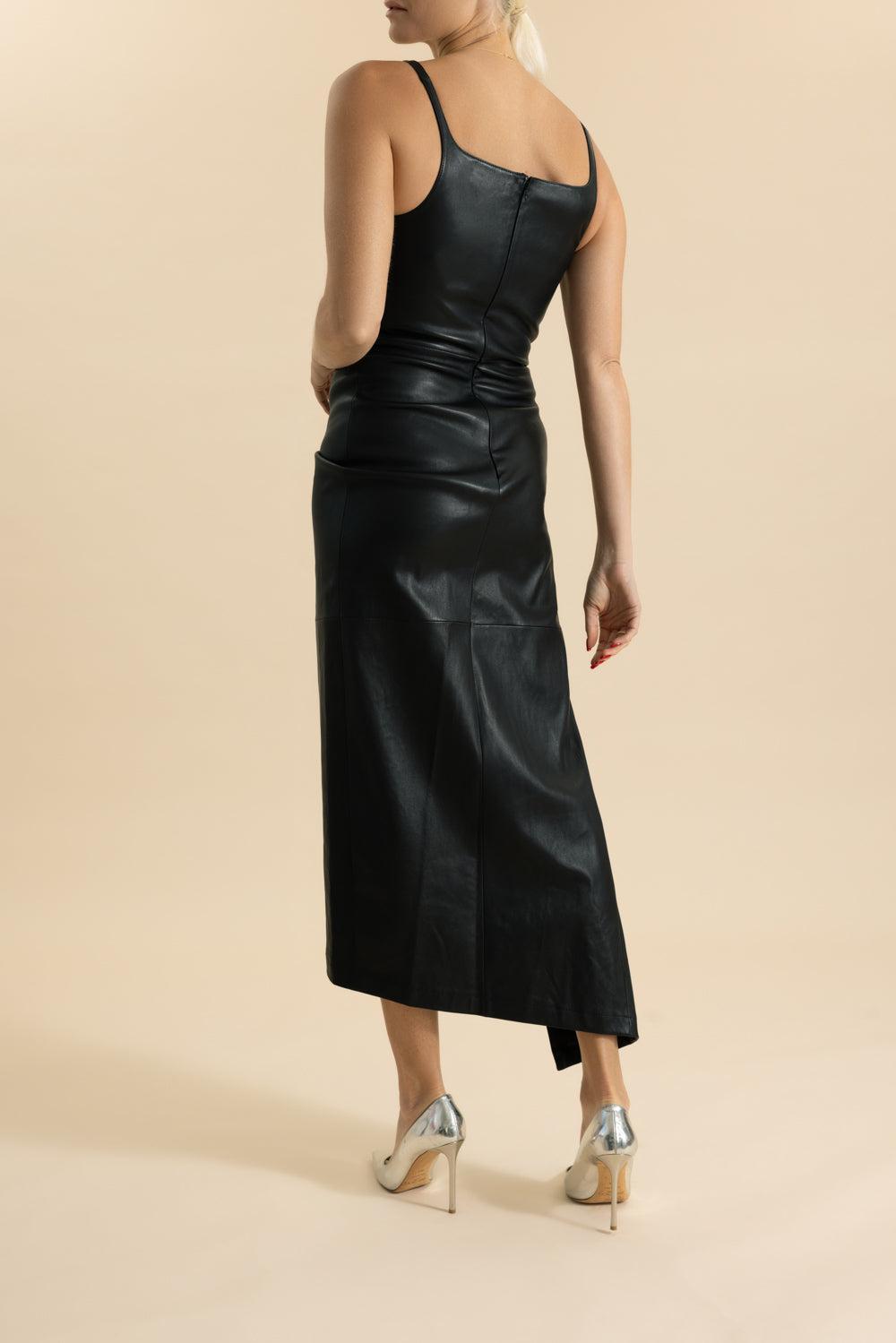 Stretch Robe Dress-BLACK-36-CLOTHINGDRESSGOWN-RABANNE