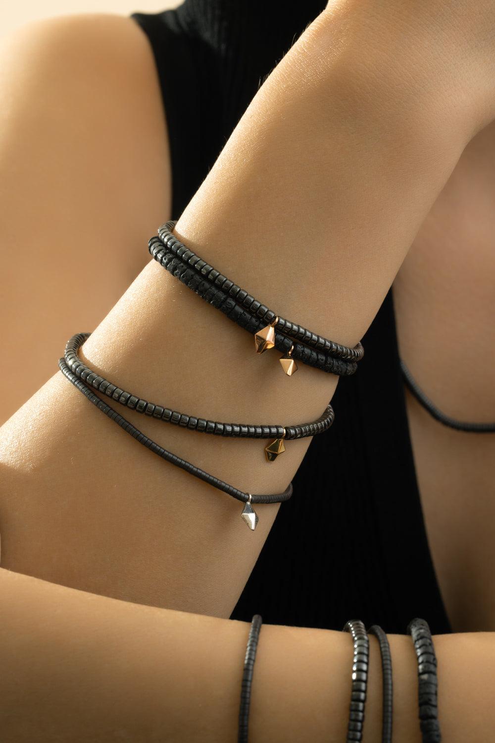 Lava Beaded Bracelet-ROSE GOLD-6.5-JEWELRYFINE JEWELBRACELET O-WALTERS FAITH