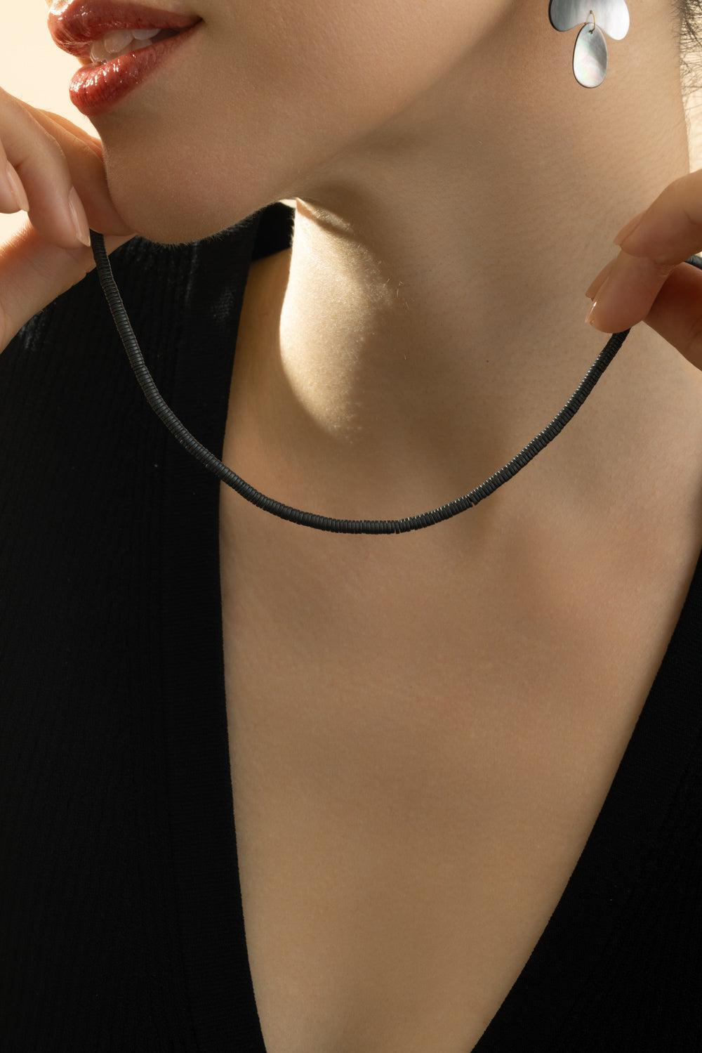 Matte Hematite Beaded Necklace-RUTHENIU-20-JEWELRYFINE JEWELNECKLACE O-WALTERS FAITH