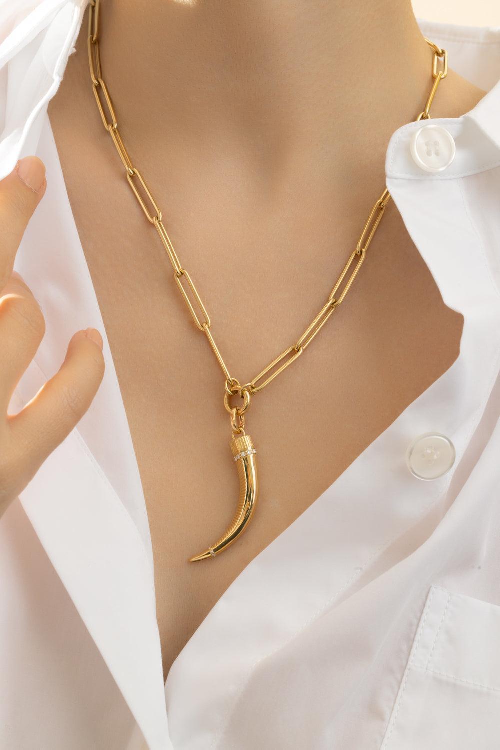 La Loba Claw Pendant-YELLOW GOLD-JEWELRYFINE JEWELPENDANT-FOUNDRAE