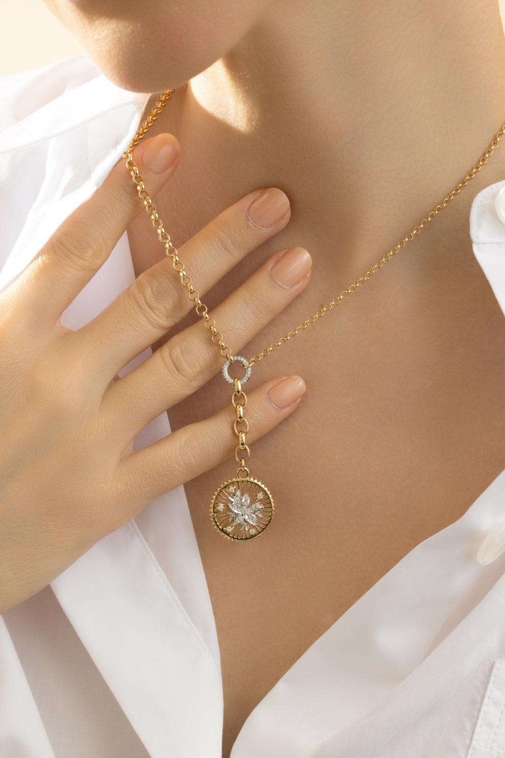 Resilience Medium Mixed Belcher Diamond Necklace-YELLOW GOLD-JEWELRYFINE JEWELNECKLACE O-FOUNDRAE