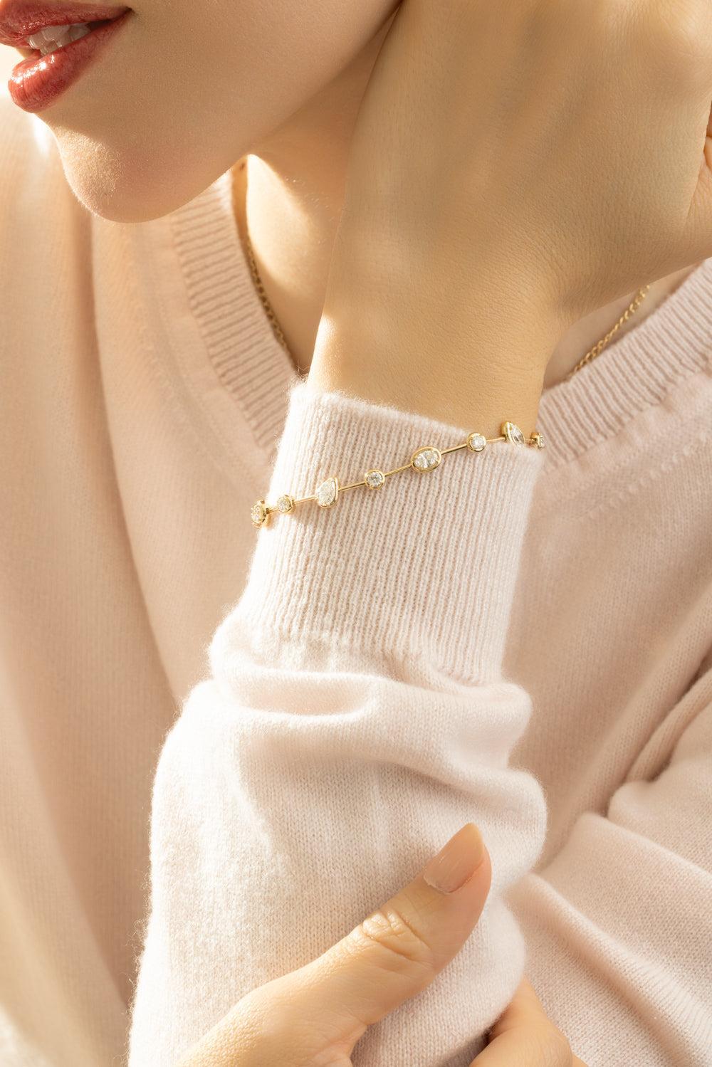 Mixed Diamond Starry Night Bracelet-YELLOW GOLD-JEWELRYFINE JEWELBRACELET O-KWIAT