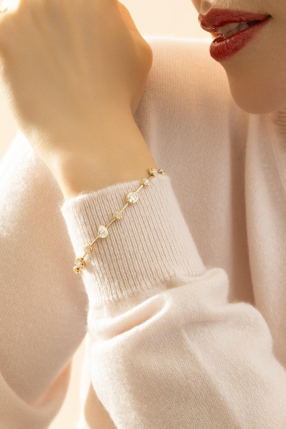 Mixed Diamond Starry Night Bracelet-YELLOW GOLD-JEWELRYFINE JEWELBRACELET O-KWIAT