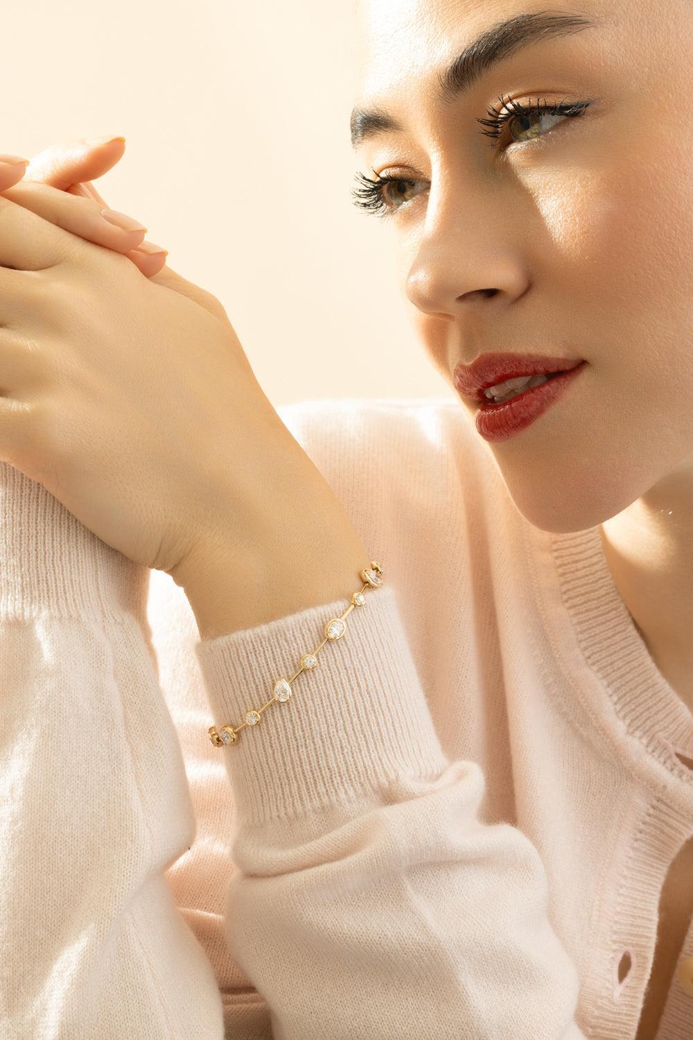 Mixed Diamond Starry Night Bracelet-YELLOW GOLD-JEWELRYFINE JEWELBRACELET O-KWIAT