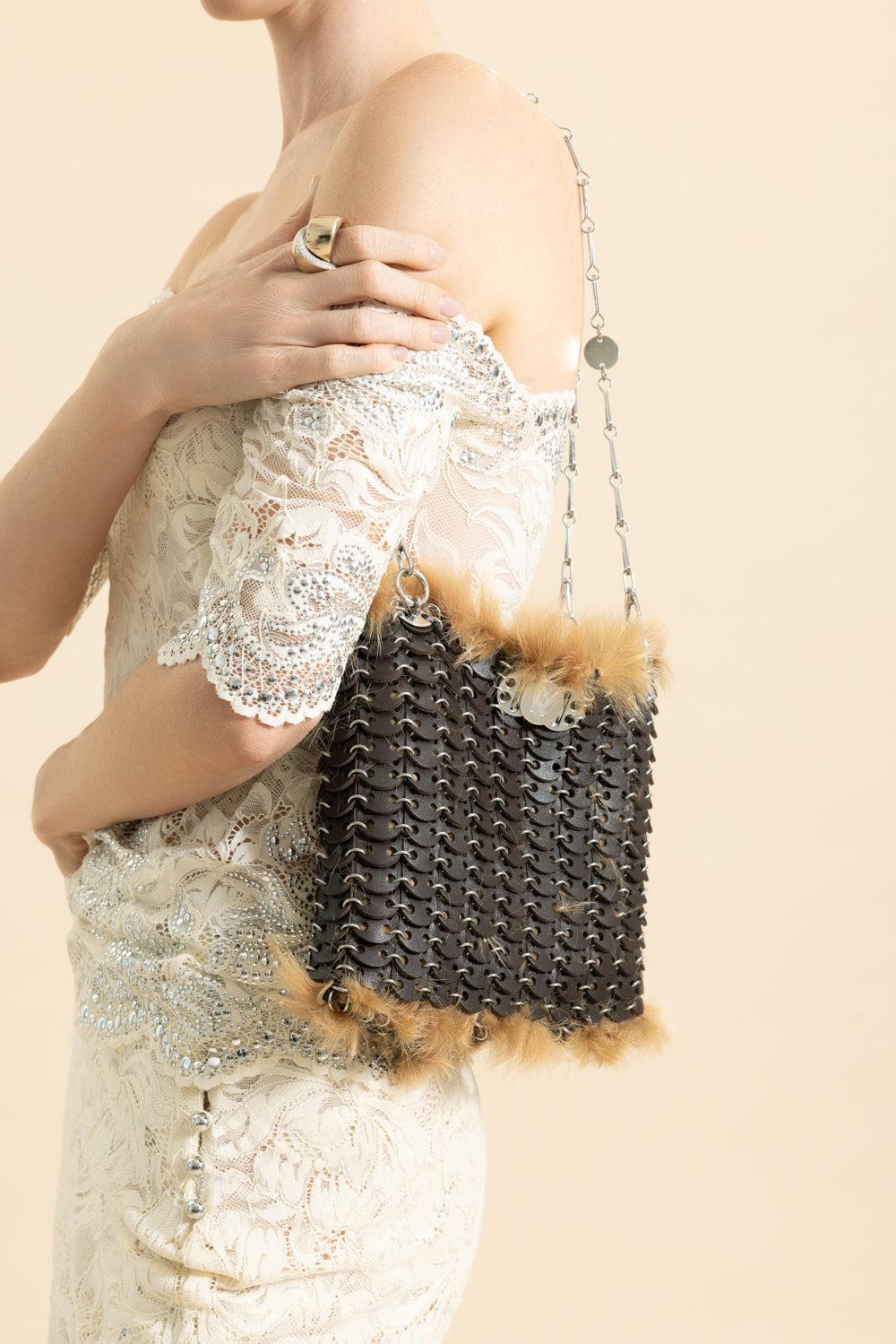 Fur Shoulder Bag-NATURAL-HANDBAGSHOULDER-RABANNE