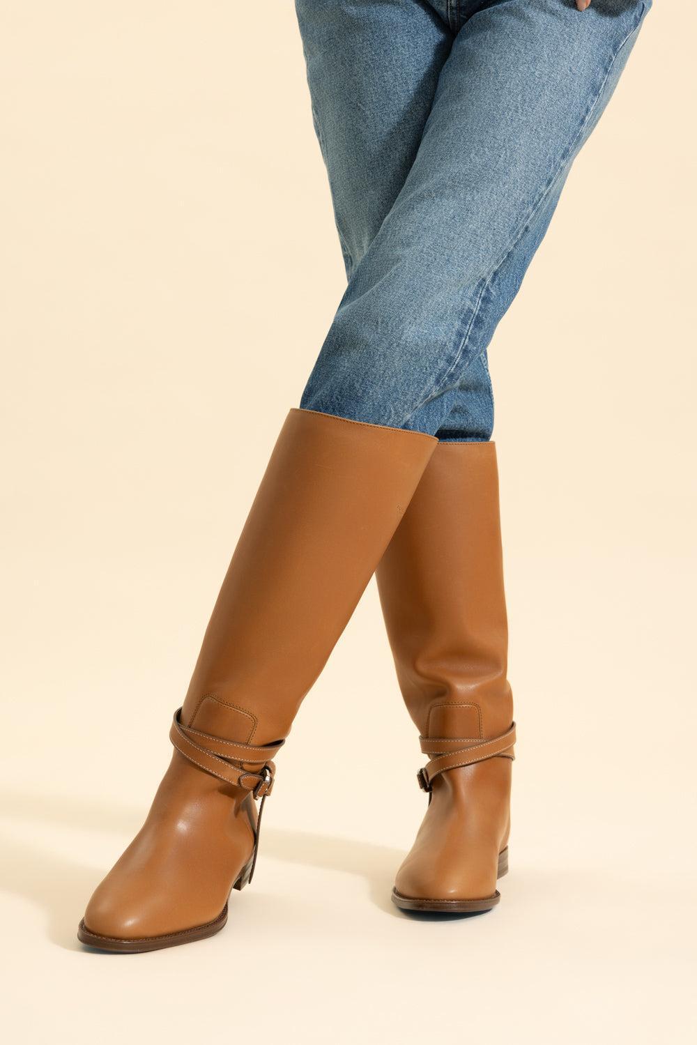Donnely Leather Boot-RL BROWN-37-SHOEBOOT-RALPH LAUREN